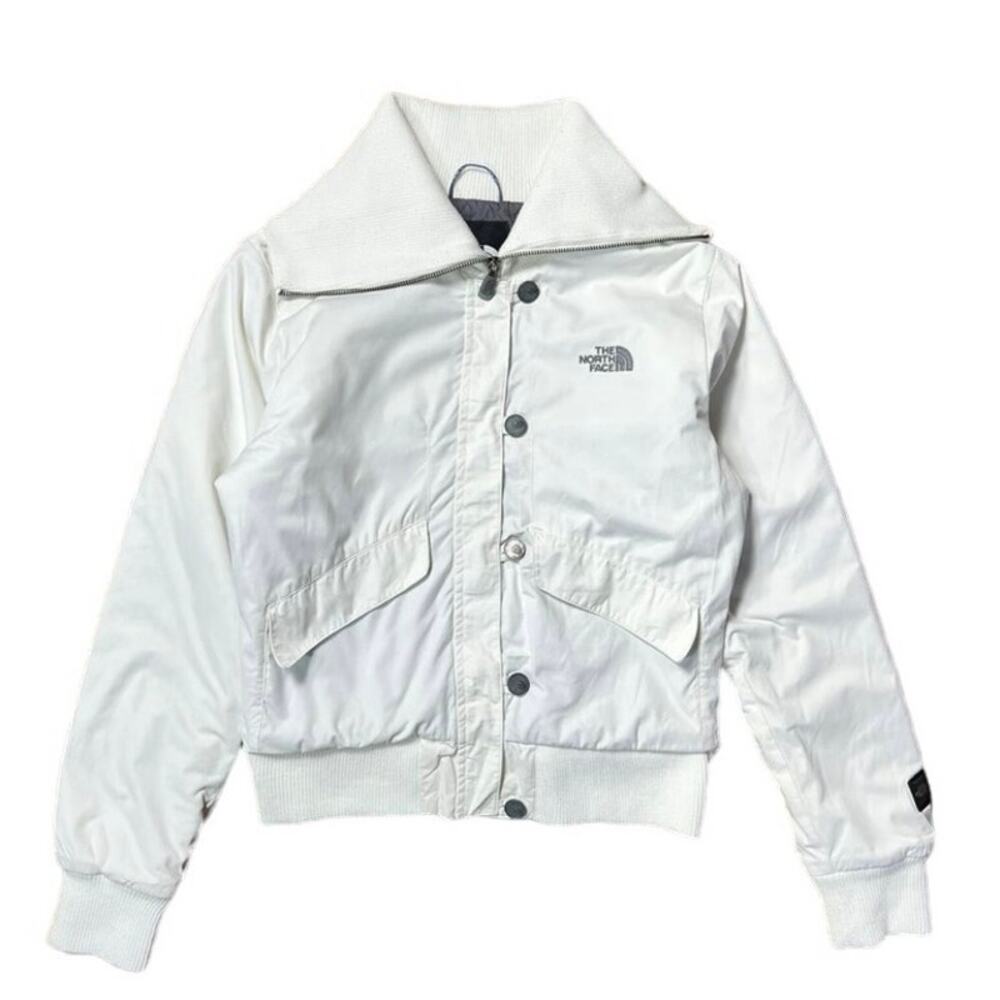Vintage Y2K North Face White Winter Jacket with Turtle neck size S